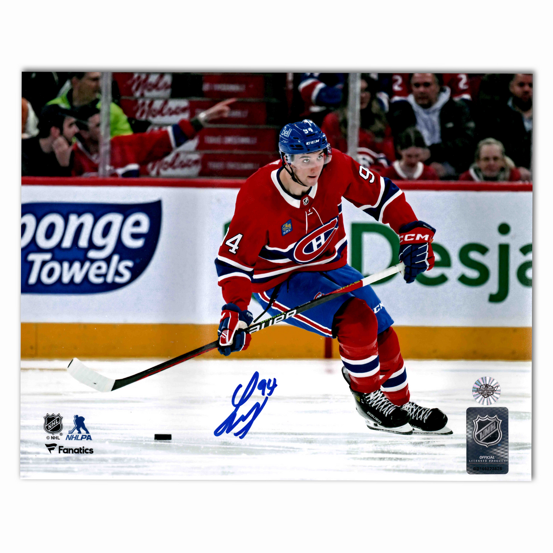 Logan Mailoux Autographed Montreal Canadiens Home Horizontal 8x10 Photo