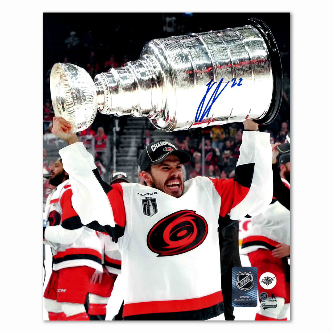 Logan Stankoven Autographed Carolina Hurricanes 2026 Stanley Cup 8x10 Photo