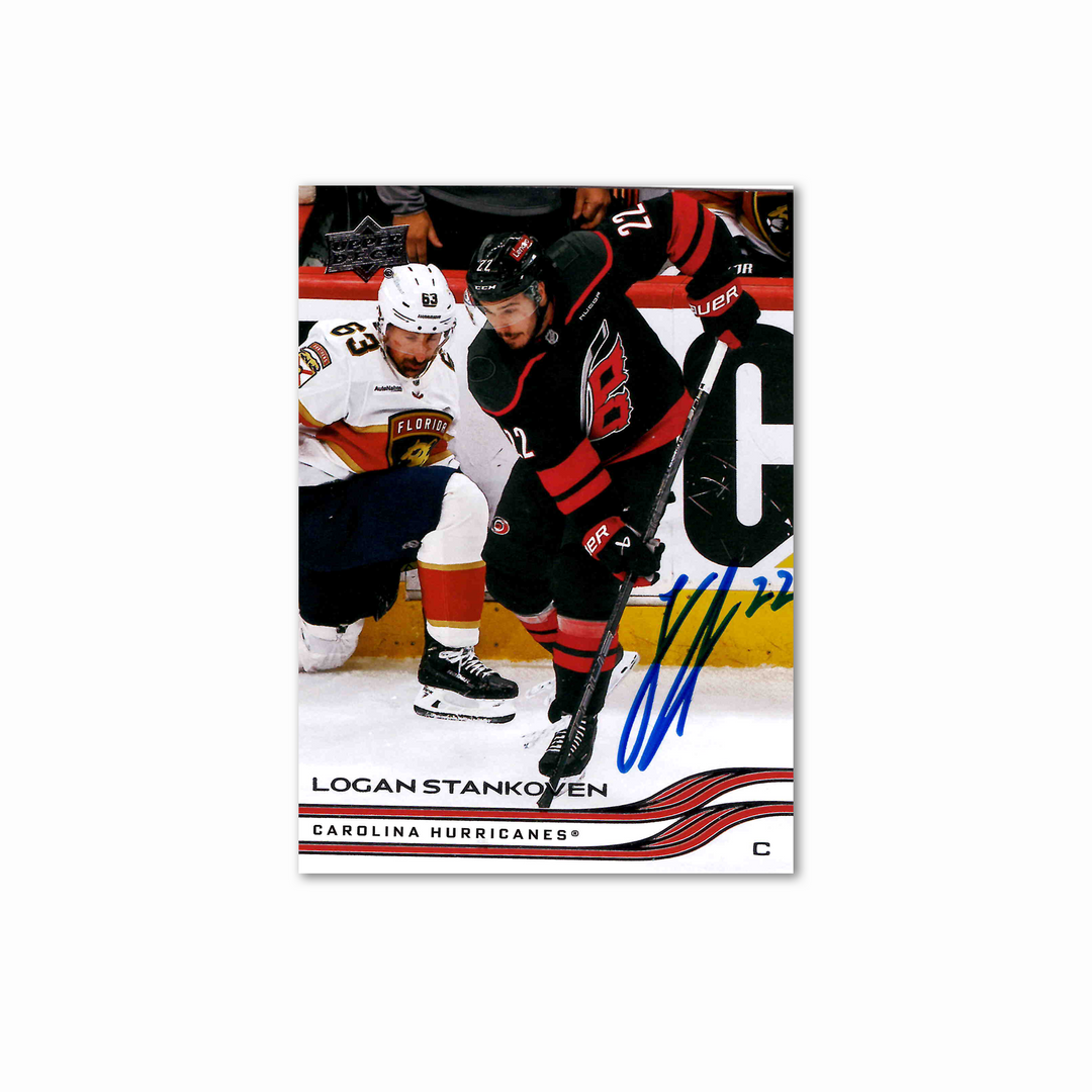 Logan Stankoven Autographed Carolina Hurricanes UDA 