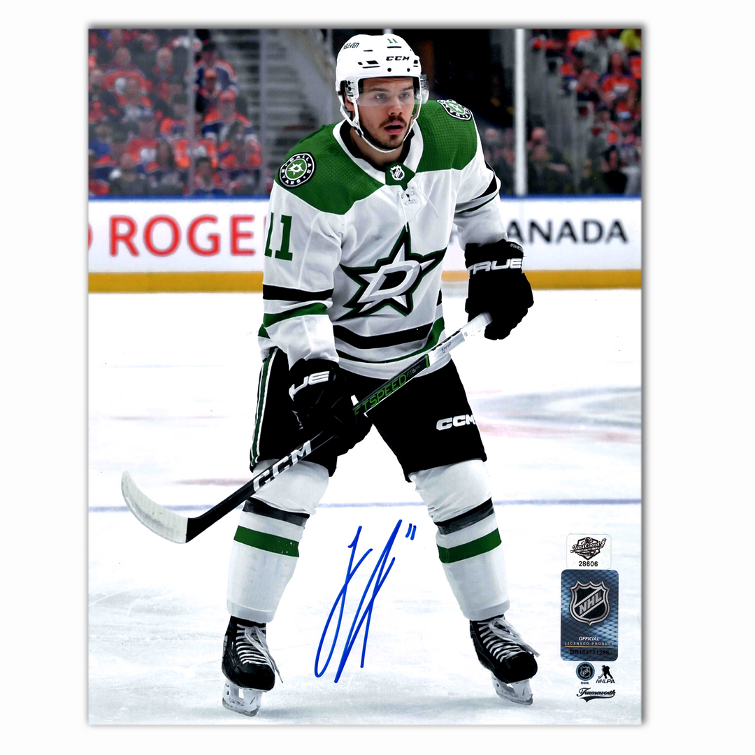 Logan Stankoven Autographed Dallas Stars Away 8x10 Photo