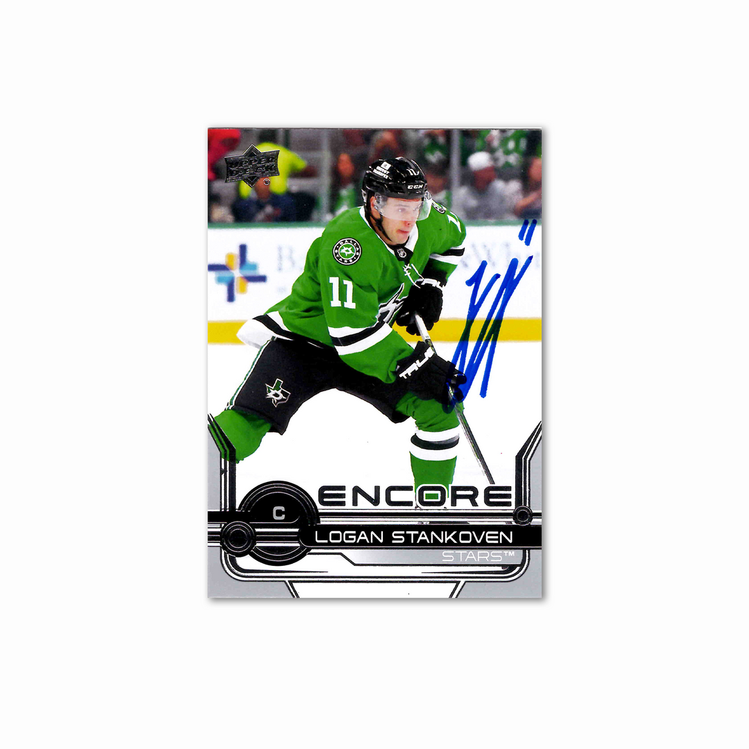 Logan Stankoven Autographed Dallas Stars UDA Encore E10 2024-25 Hockey Card