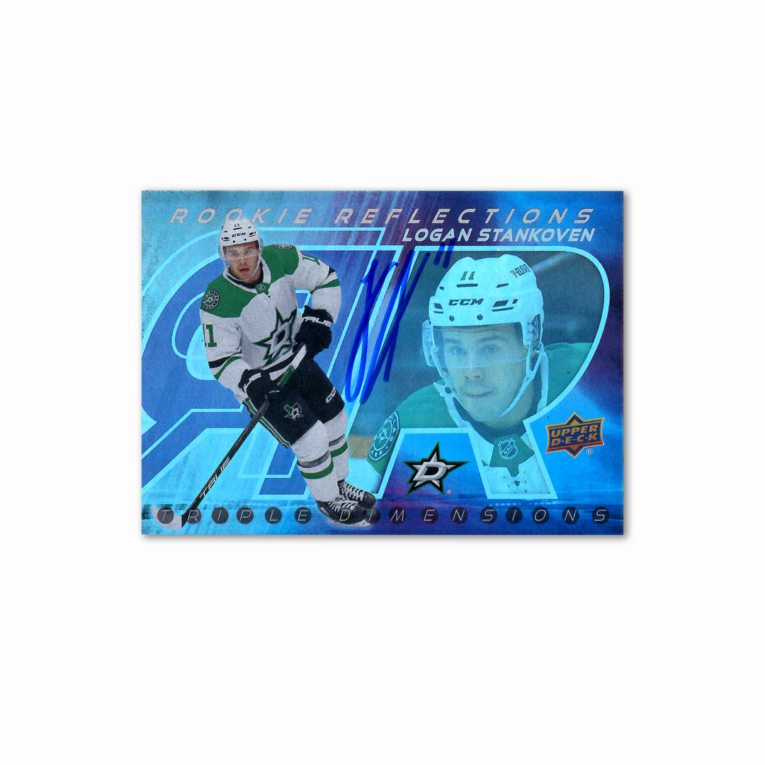 Logan Stankoven Autographed Dallas Stars UDA Rookie Reflections RR-9 2024-25 Hockey Card