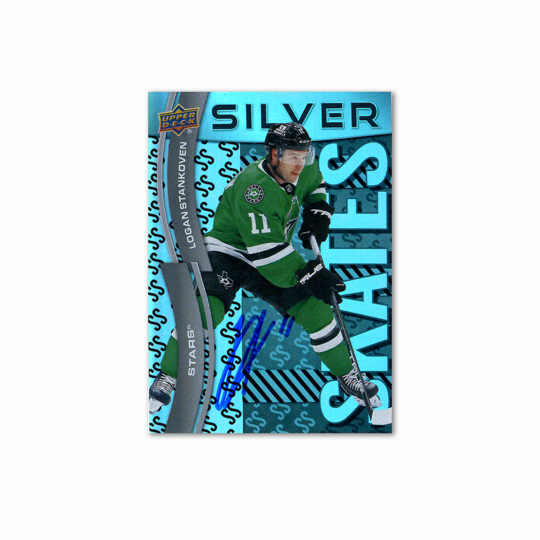 Logan Stankoven Autographed Dallas Stars UD Silver SS-11 2024-25 Hockey Card