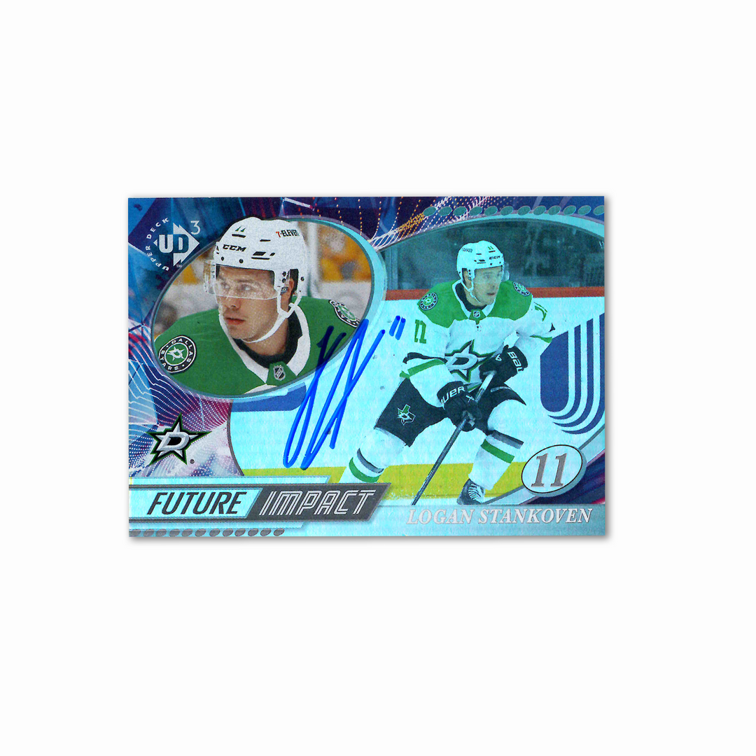 Logan Stankoven Autographed Dallas Stars UDA Future Impact UD3-4 2025 Hockey Card