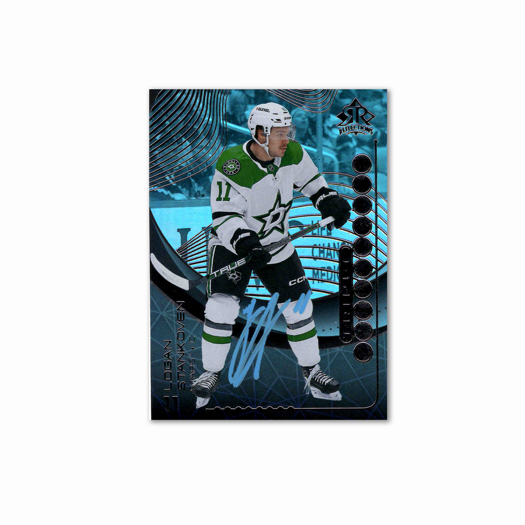 Logan Stankoven Autographed Dallas Stars UDA Reflections TDR-16 2024-25 Hockey Card