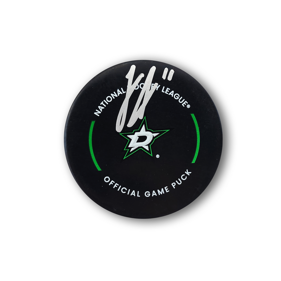 Logan Stankoven Autographed Dallas Stars Official Hockey Puck