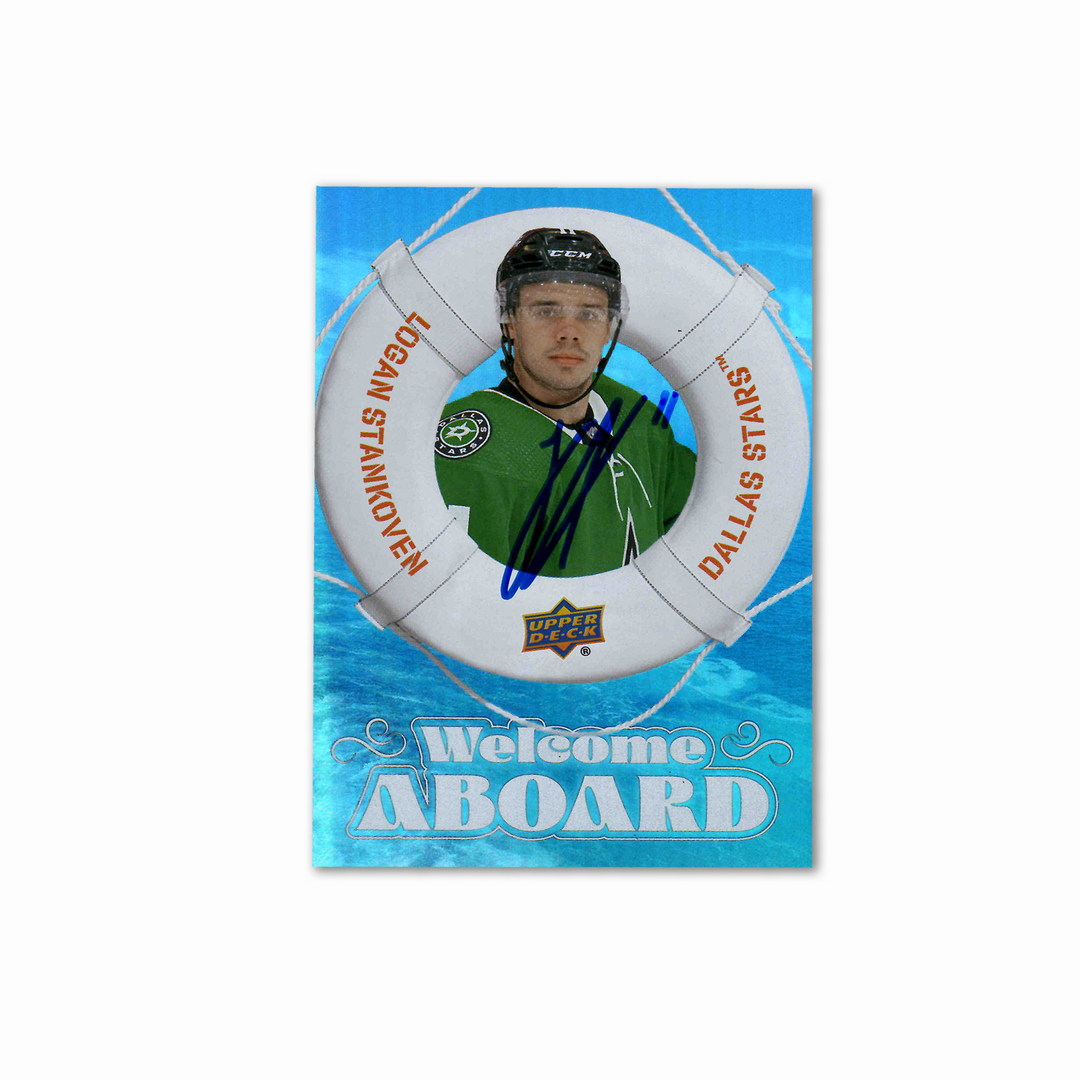 Logan Stankoven Autographed Dallas Stars UDA Welcome Aboard WA-3 2024-25 Hockey Card