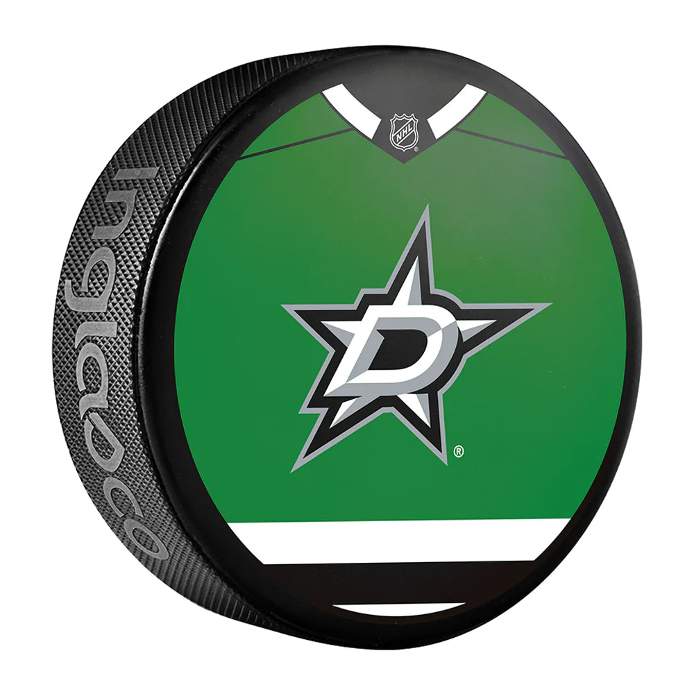 Pre-Order - Logan Stankoven Autographed Dallas Stars Jersey Design Hockey Puck