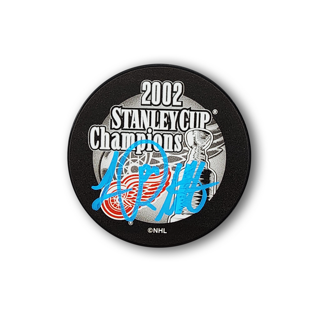 Luc Robitaille Autographed Detroit Red Wings 2002 Stanley Cup Hockey Puck