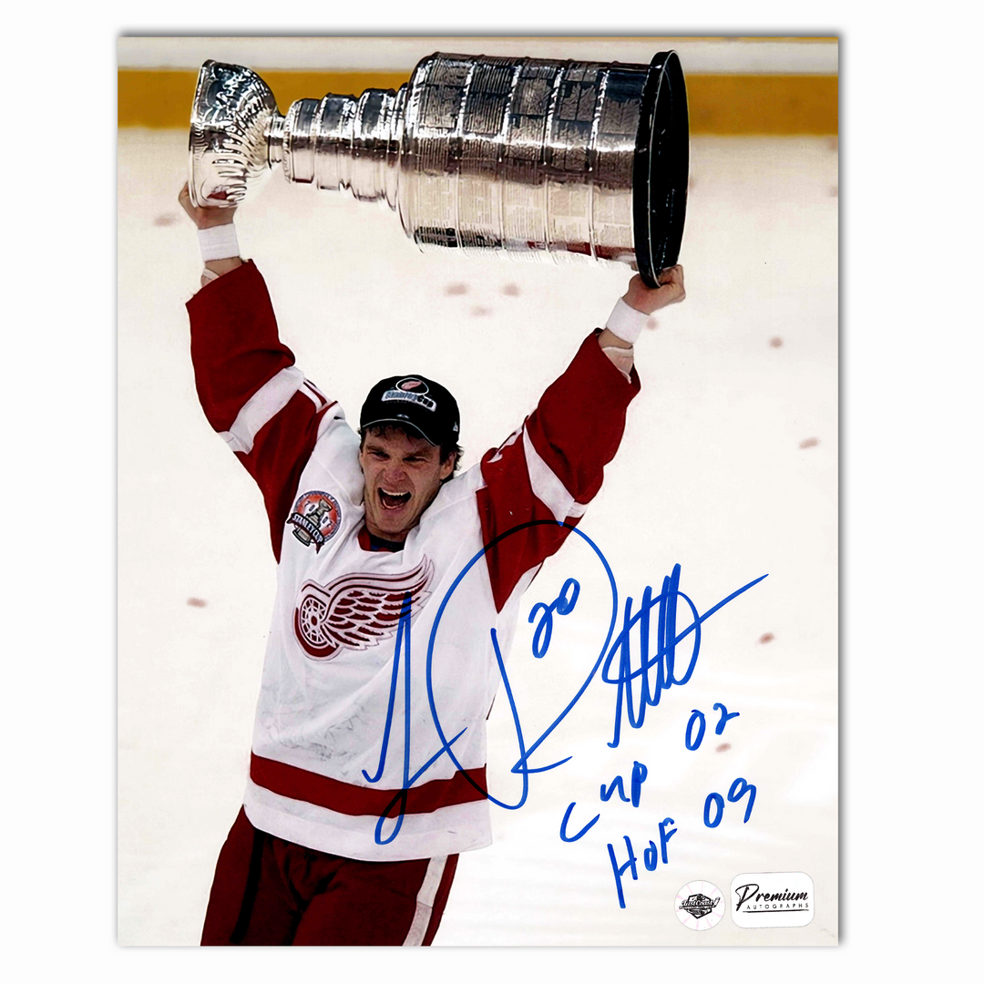 Luc Robitaille Autographed Detroit Red Wings 2002 Stanley Cup 8x10 Photo