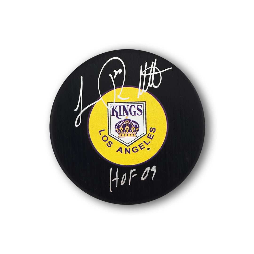 Luc Robitaille Autographed Los Angeles Kings HOF Inscribed Hockey Puck