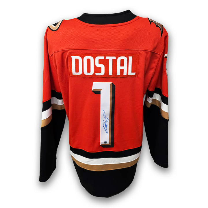 Lukas Dostal Autographed Anaheim Ducks Home Fanatics Break Away Jersey