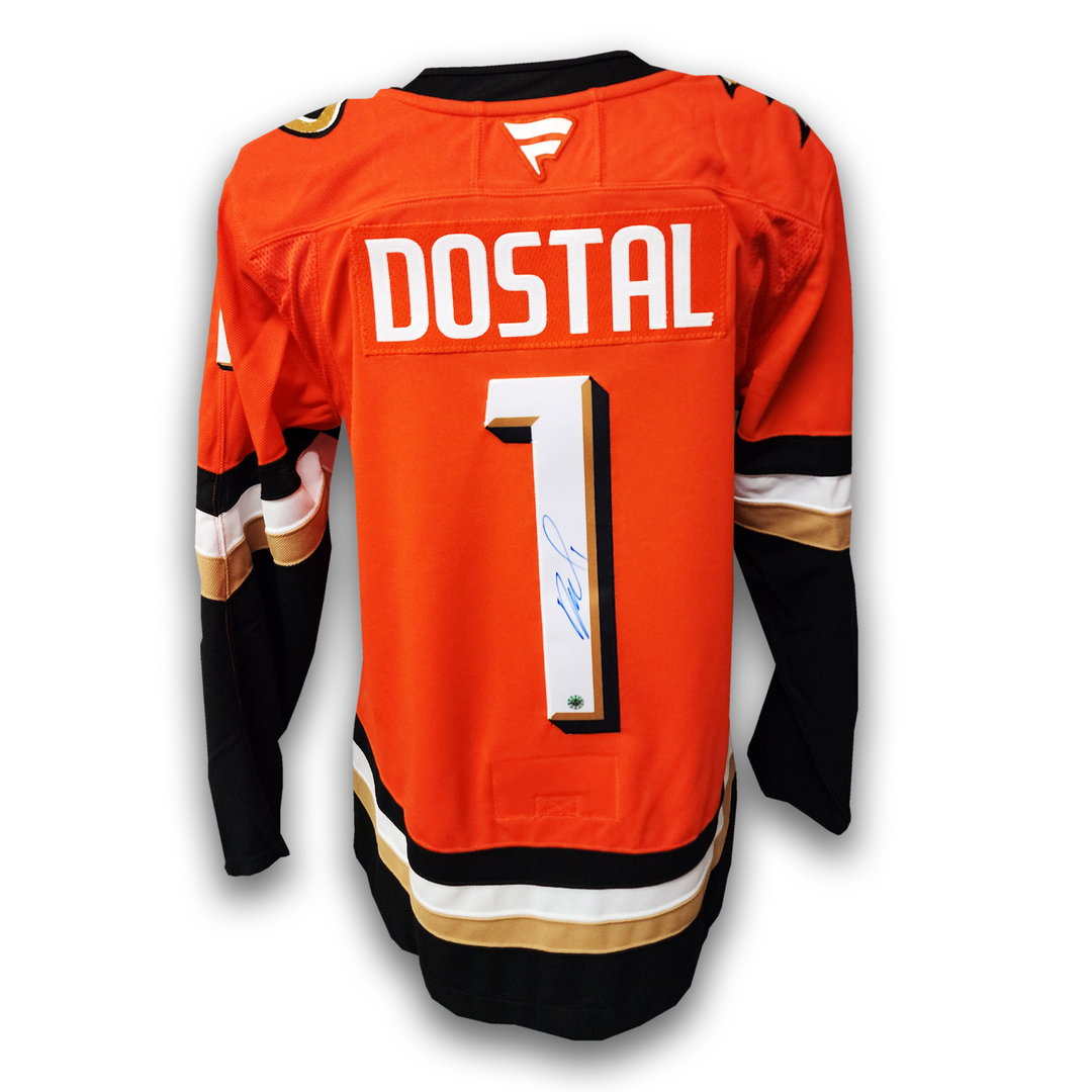 Lukas Dostal Autographed Anaheim Ducks Home Fanatics Premium Jersey