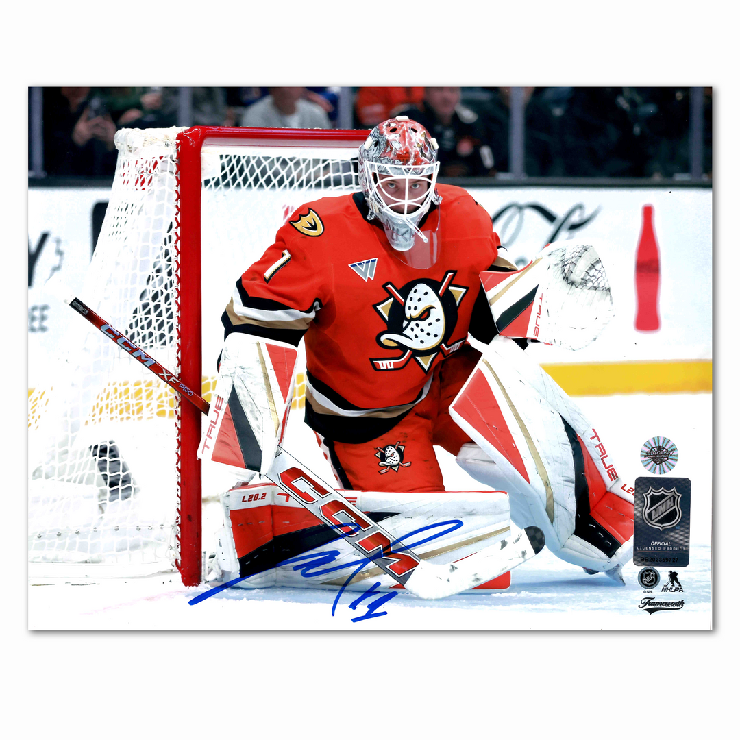 Lukas Dostal Autographed Anaheim Ducks Home Horizontal 8x10 Photo