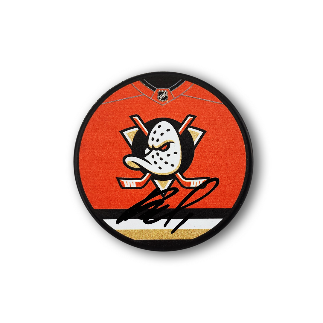 Lukas Dostal Autographed Anaheim Ducks Jersey Collector Hockey Puck