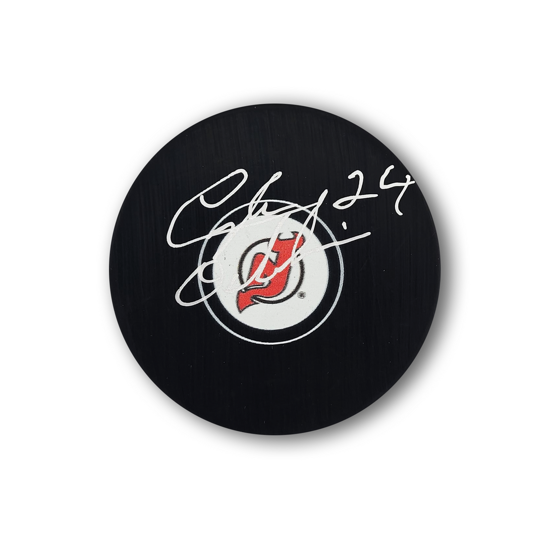 Lyle Odelein Autographed New Jersey Devils Hockey Puck