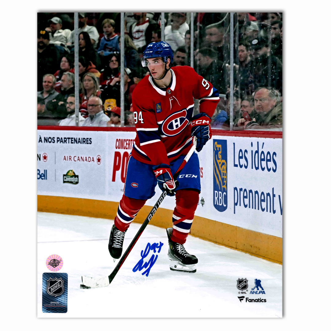 Logan Mailloux Autographed Montreal Canadiens Home 8x10 Photo