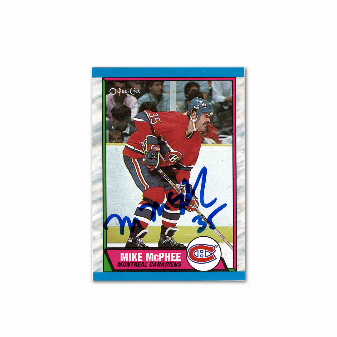 Mike McPhee Autographed Montreal Canadiens 1989 OPC 