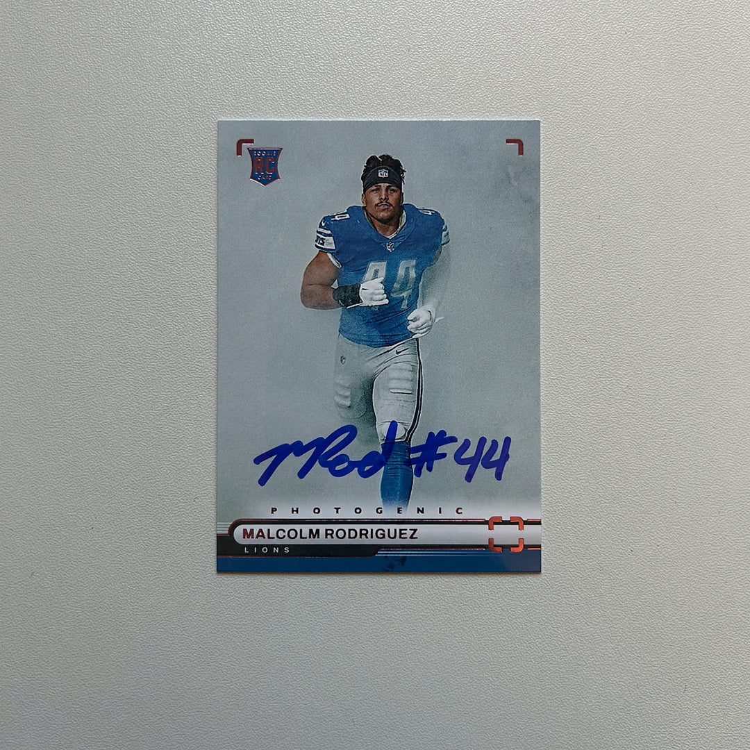 2022 Panini Chronicles Photogenic #PH-46 MALCOLM RODRIGUEZ Autographed Pink Rookie Card 