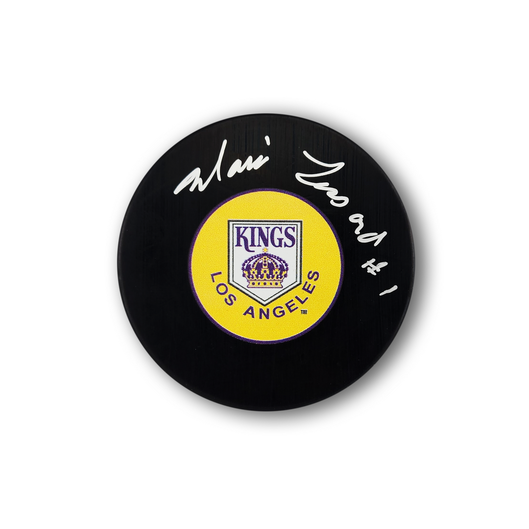 Mario Lessard Autographed Los Angeles Kings Hockey Puck