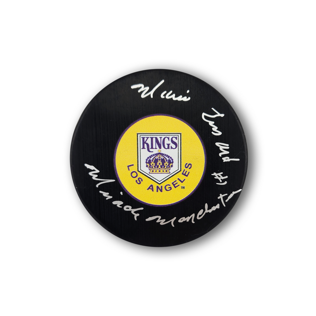 Mario Lessard Autographed Los Angeles Kings Hockey Puck Mircale On Manchester