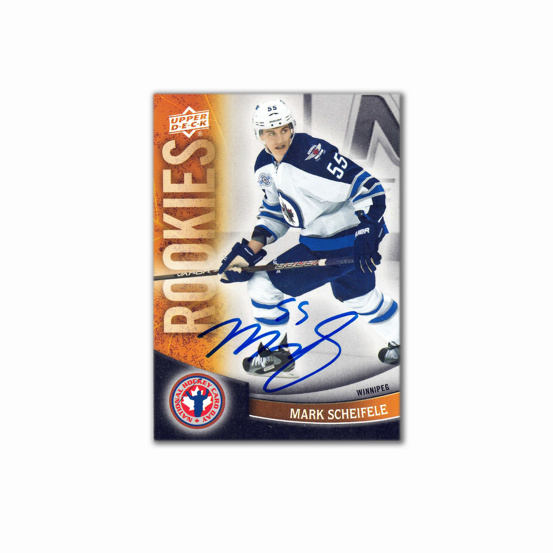 2011-12 UD Rookies National Hockey Card Day #4 MARK SCHEIFELE Autographed Rookie Card