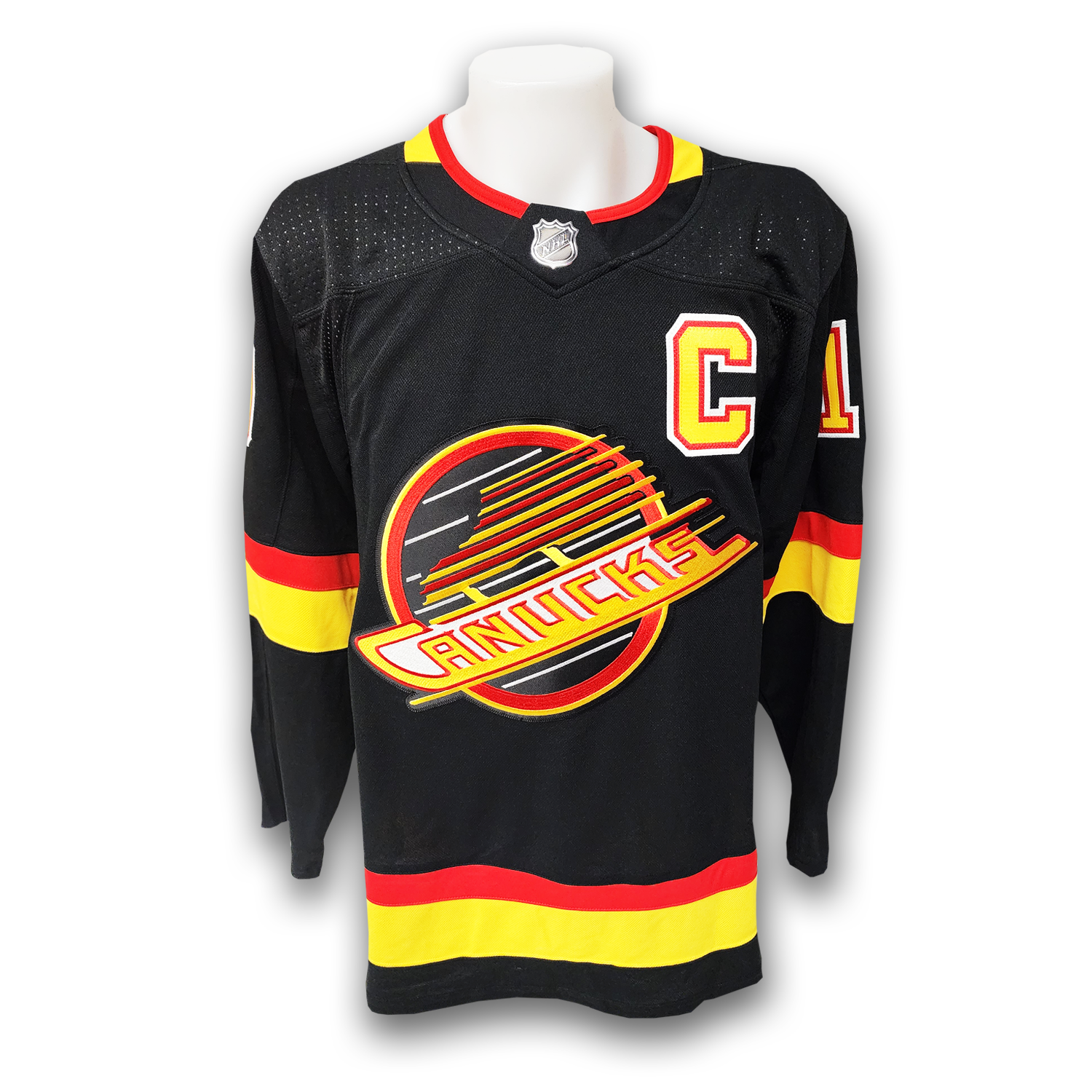 Markus Naslund Autographed Vancouver Canucks Black Flying Skate Adidas Jersey East Coast Sports Collectibles