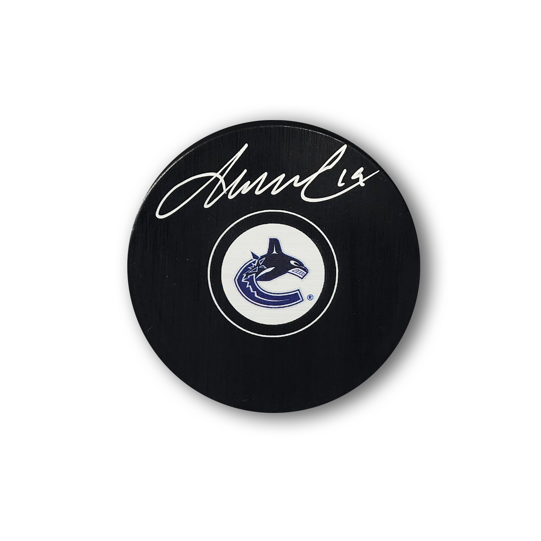 Markus Naslund Autographed Vancouver Canucks Hockey Puck