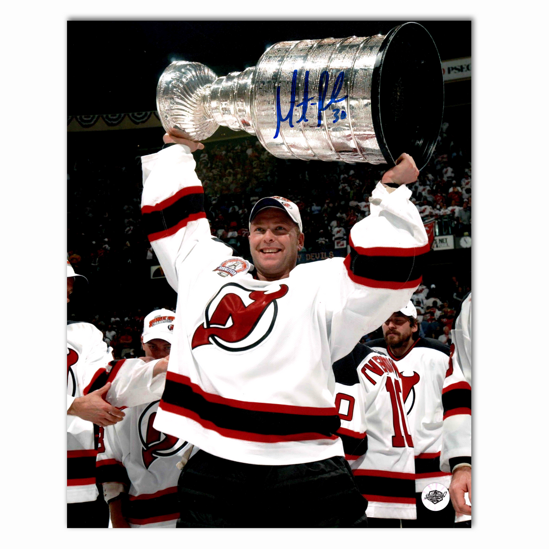 Martin Brodeur Autographed New Jersey Devils Stanley Cup 8x10 Photo