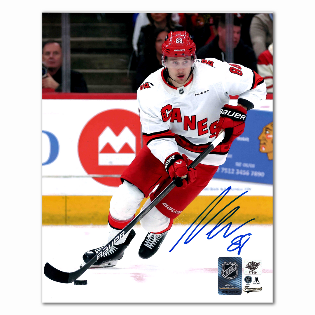 Martin Necas Autographed Carolina Hurricanes Away 8x10 Photo