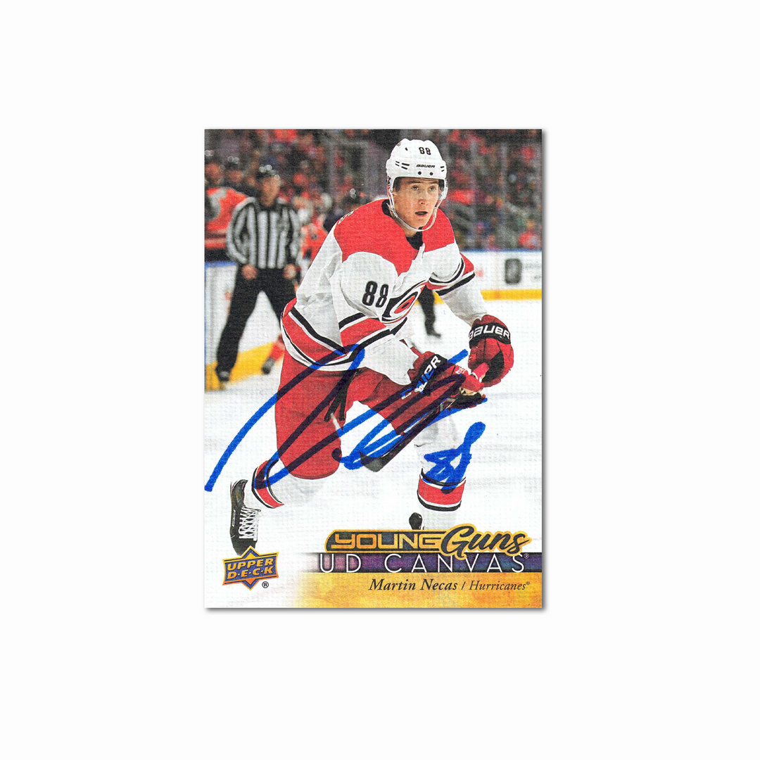 2017-18 UD Young Guns Canvas #C225 MARTIN NECAS Autographed Rookie Card