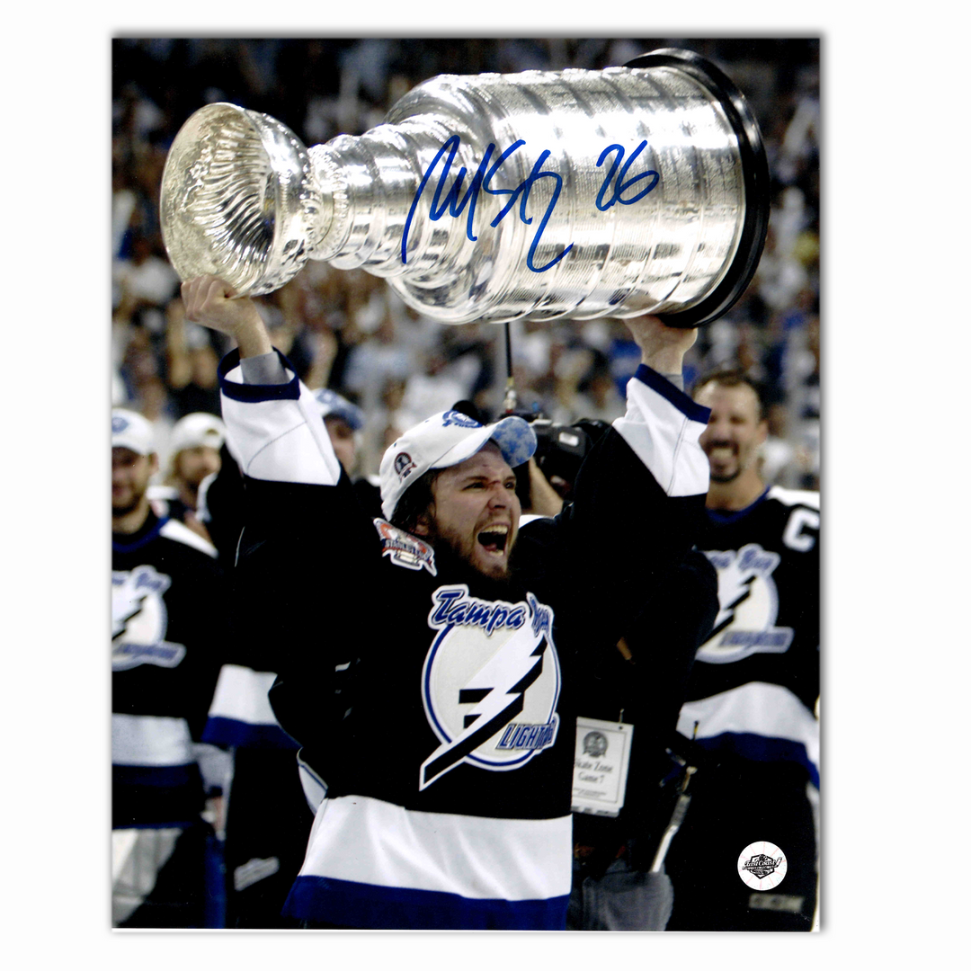 Martin St. Louis Autographed Tampa Bay Lightning 2004 SC Champion 8x10 Photo