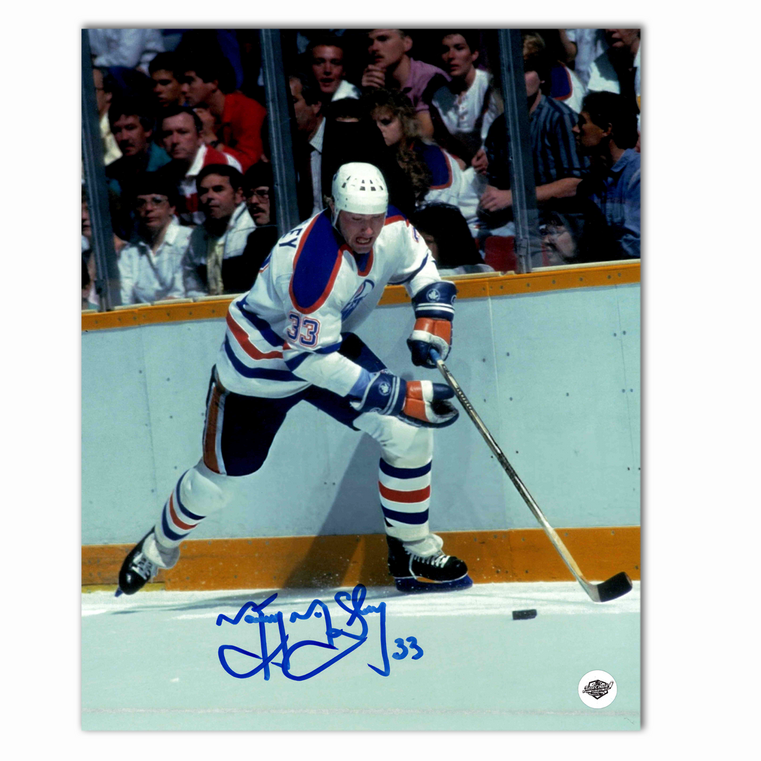 Marty McSorley Autographed Edmonton Oilers Away 8x10 Photo