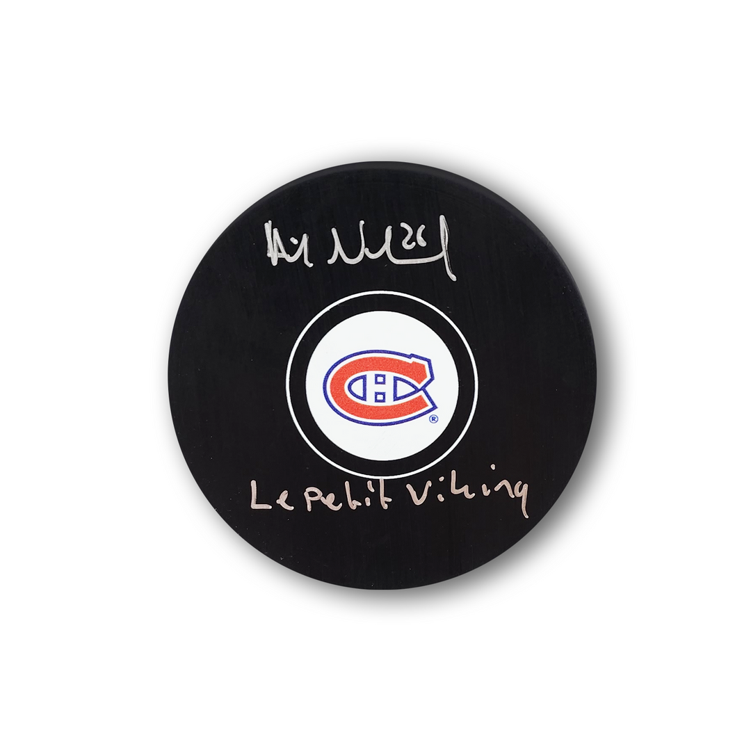 Mats Naslund Autographed Montreal Canadiens Hockey Puck Inscribed Viking