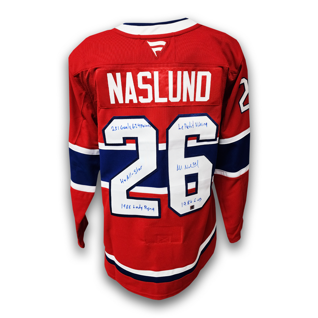 Mats Naslund Autographed Montreal Canadiens Fanatics Premium Jersey Career Inscriptions
