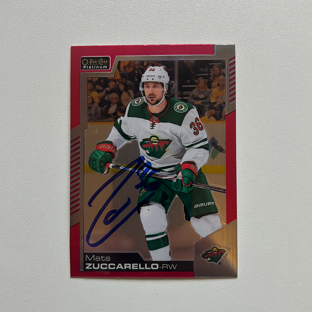 2020-21 OPC Platinum Matte Pink #94 MATS ZUCCARELLO Autographed Card