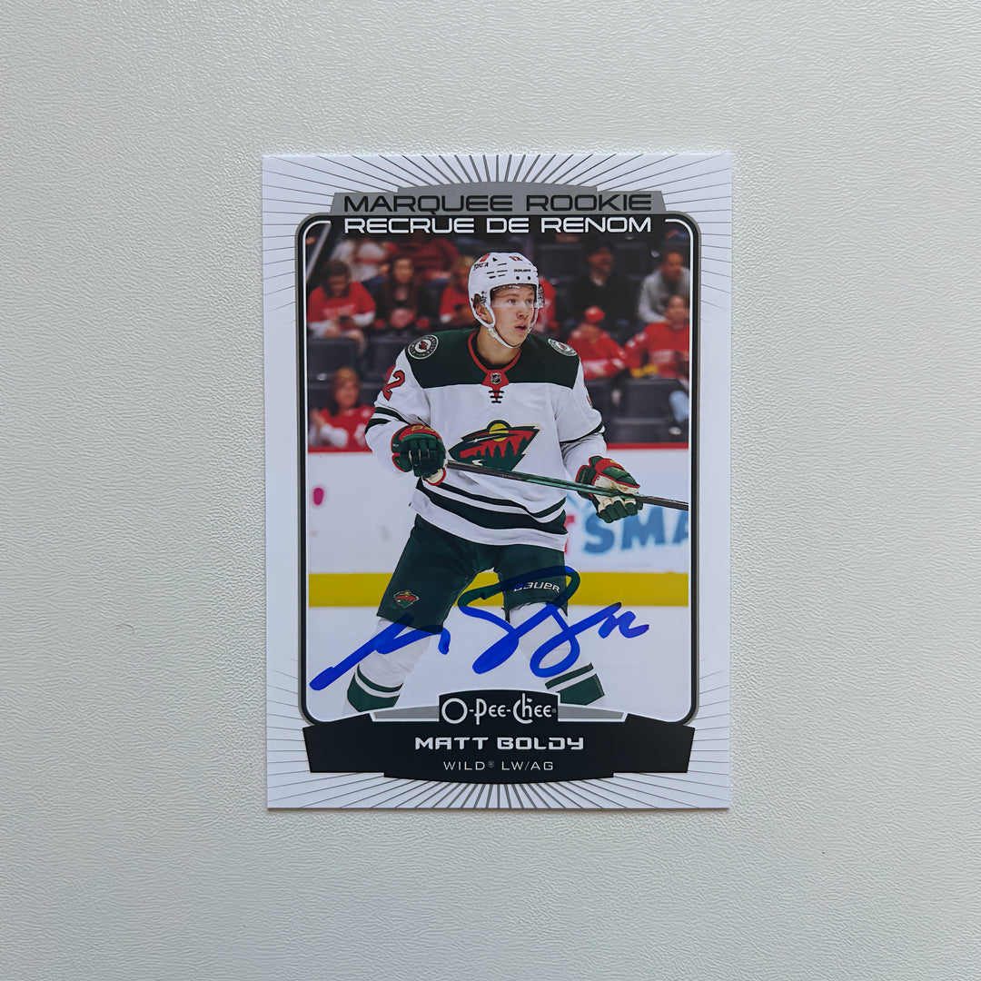 2022-23 OPC Marquee #541 MATT BOLDY Autographed Rookie Card