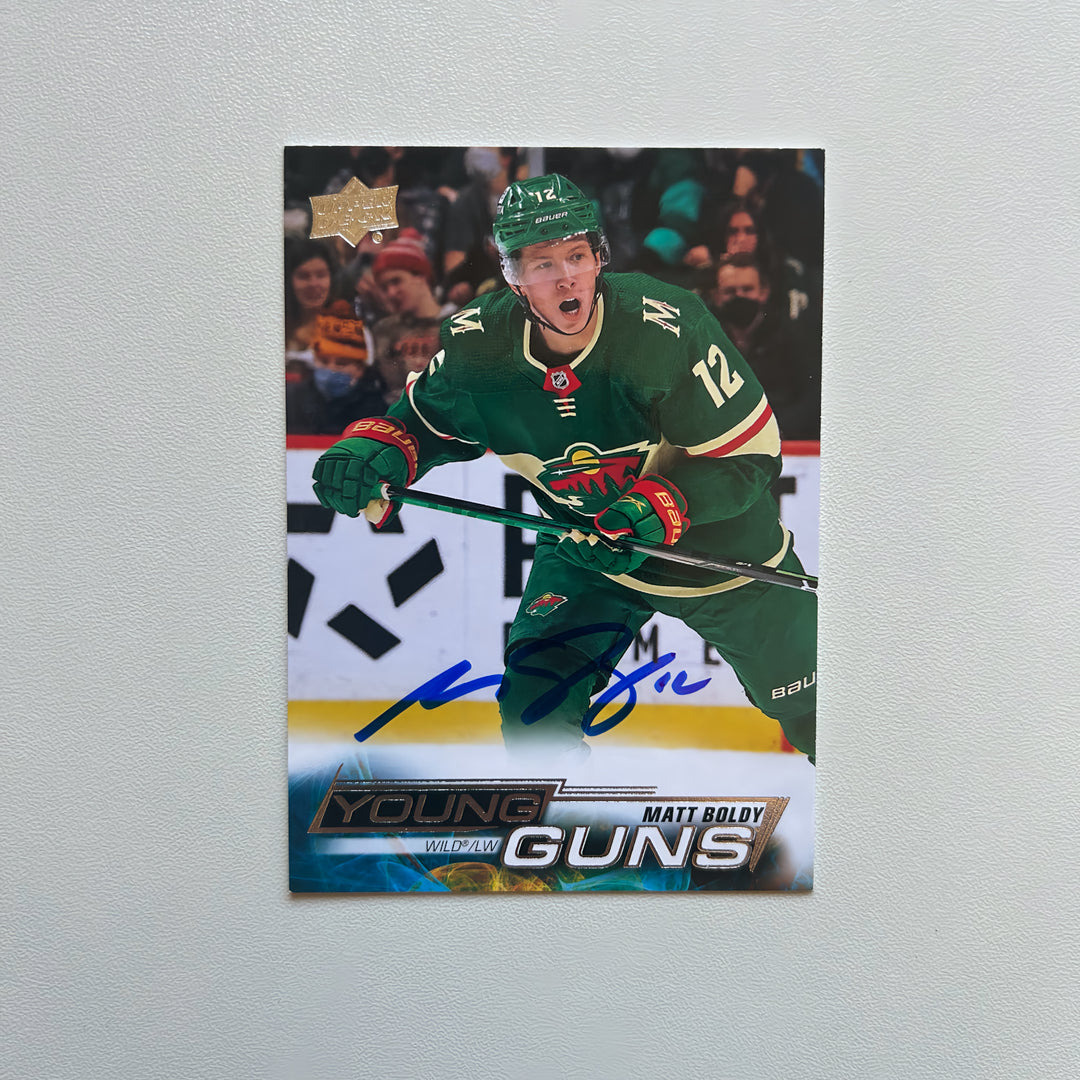 2022-23 UD Young Guns #201 MATT BOLDY Autographed Rookie Card