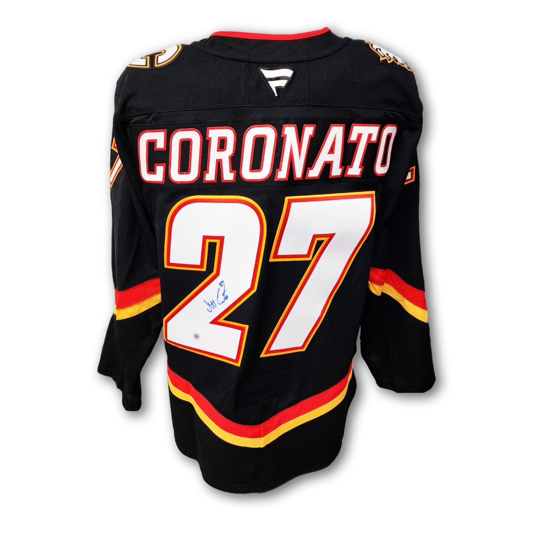 Matt Coronato Autographed Calgary Flames Alternate Fanatics Premium Jersey
