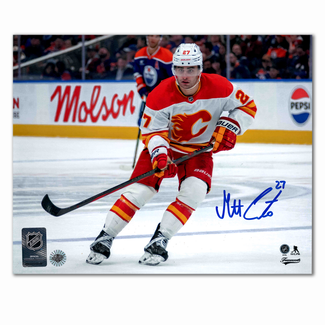 Matt Coronato Autographed Calgary Flames Away Horizontal 8x10 Photo