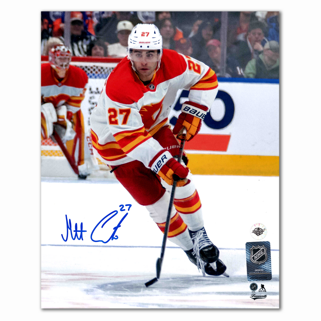 Matt Coronato Autographed Calgary Flames Away 8x10 Photo