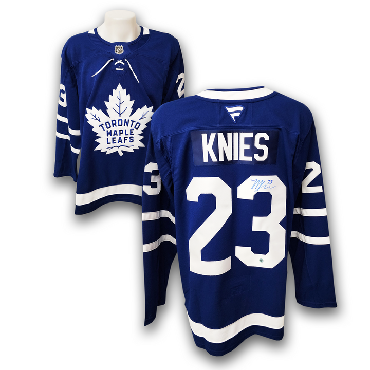Matthew Knies Autographed Toronto Maple Leafs Fanatics Premium Jersey