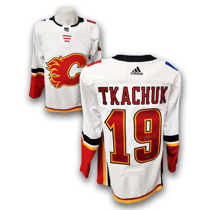 Matthew Tkachuk Autographed Calgary Flames 2017 Away Adidas Jersey