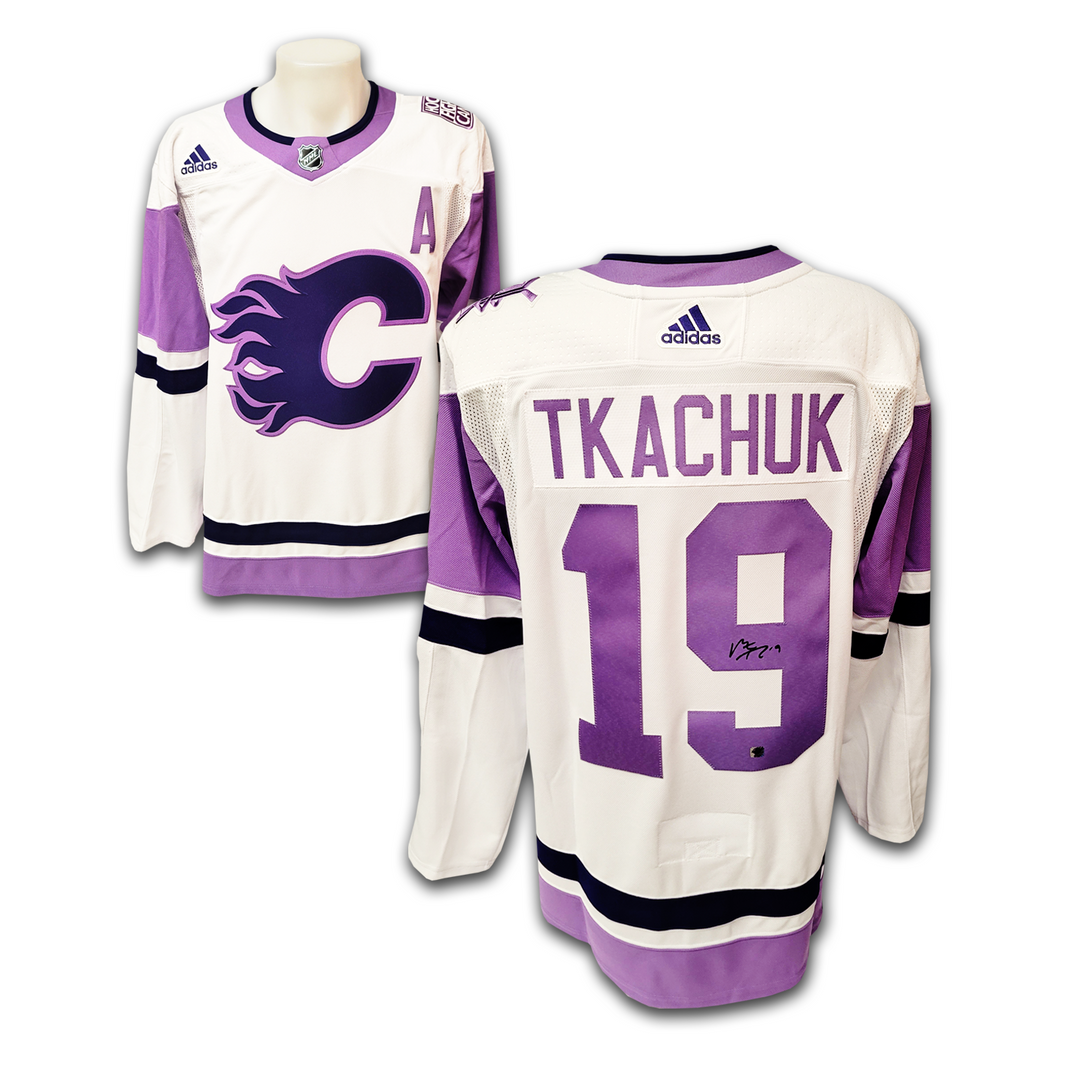 Matthew Tkachuk Calgary Flames 2022 Hockey Fights Cancer Adidas Jersey