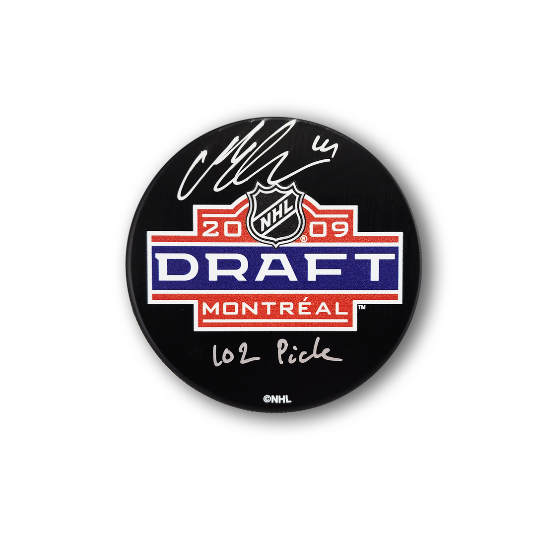 Mattias Ekholm Autographed 2009 NHL Draft Hockey Puck Inscribed 102 Pick