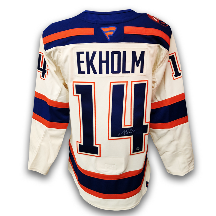 Mattias Ekholm Autographed Edmonton Oilers Alternate Fanatics Premium Jersey