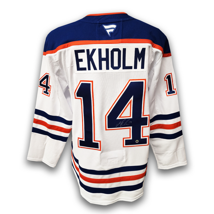 Mattias Ekholm Autographed Edmonton Oilers Away Fanatics Premium Jersey