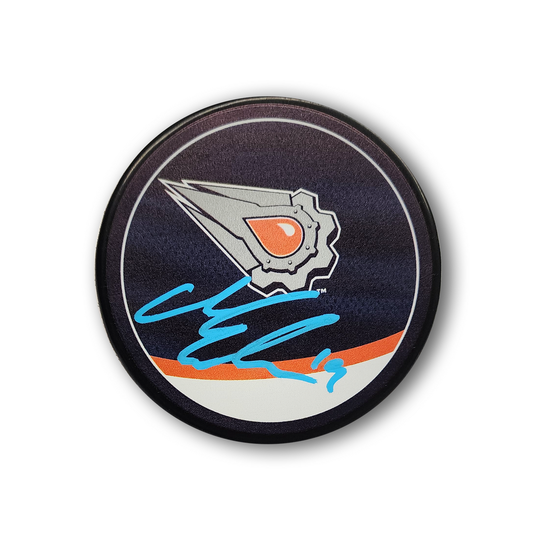 Mattias Ekholm Autographed Edmonton Oilers Reverse Retro Hockey Puck