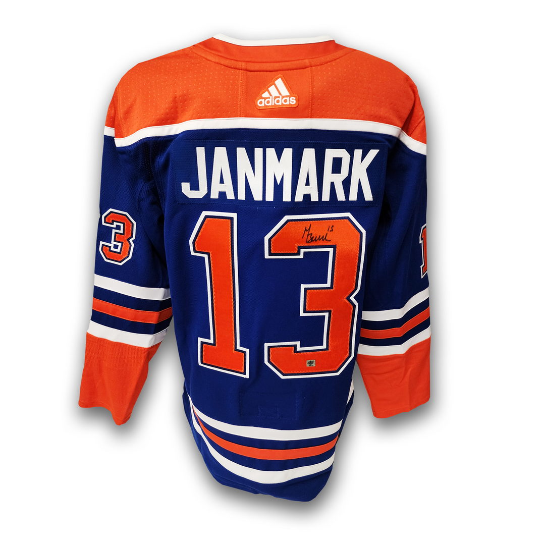 Mattias Janmark Autographed Edmonton Oilers Home Adidas Jersey