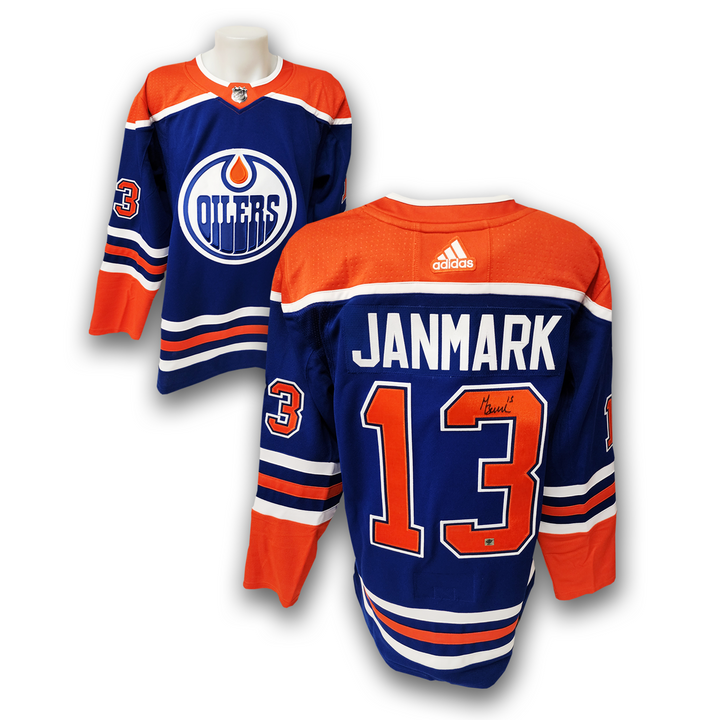 Mattias Janmark Autographed Edmonton Oilers Home Adidas Jersey